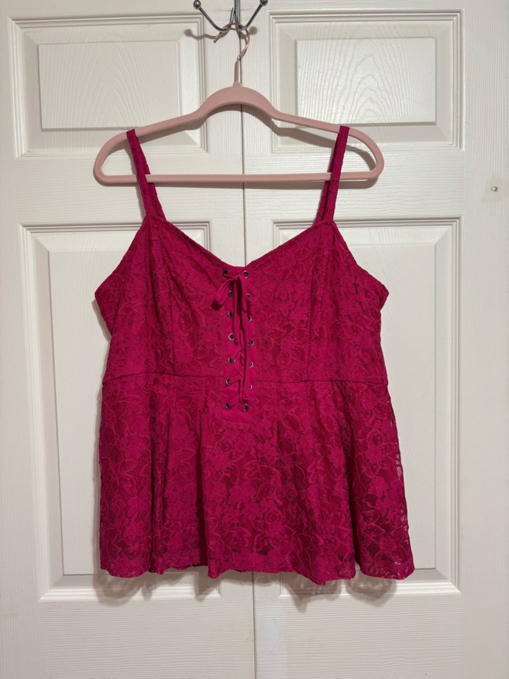 torrid Fuchsia Lace-Up Cami Tank